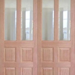 Hardwood Victorian - Clear Bevelled Glass - Rebated Pair - Unfinished - DF